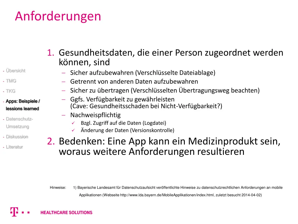 anforderungen