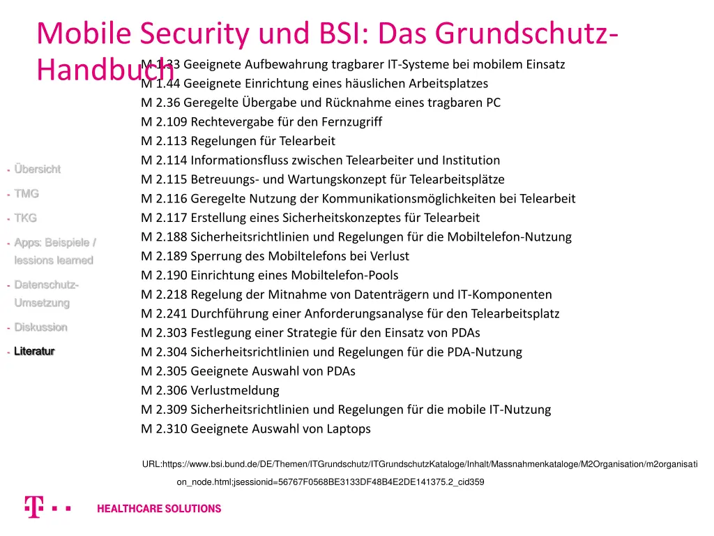 mobile security und bsi das grundschutz handbuch