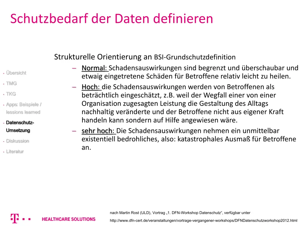 schutzbedarf der daten definieren