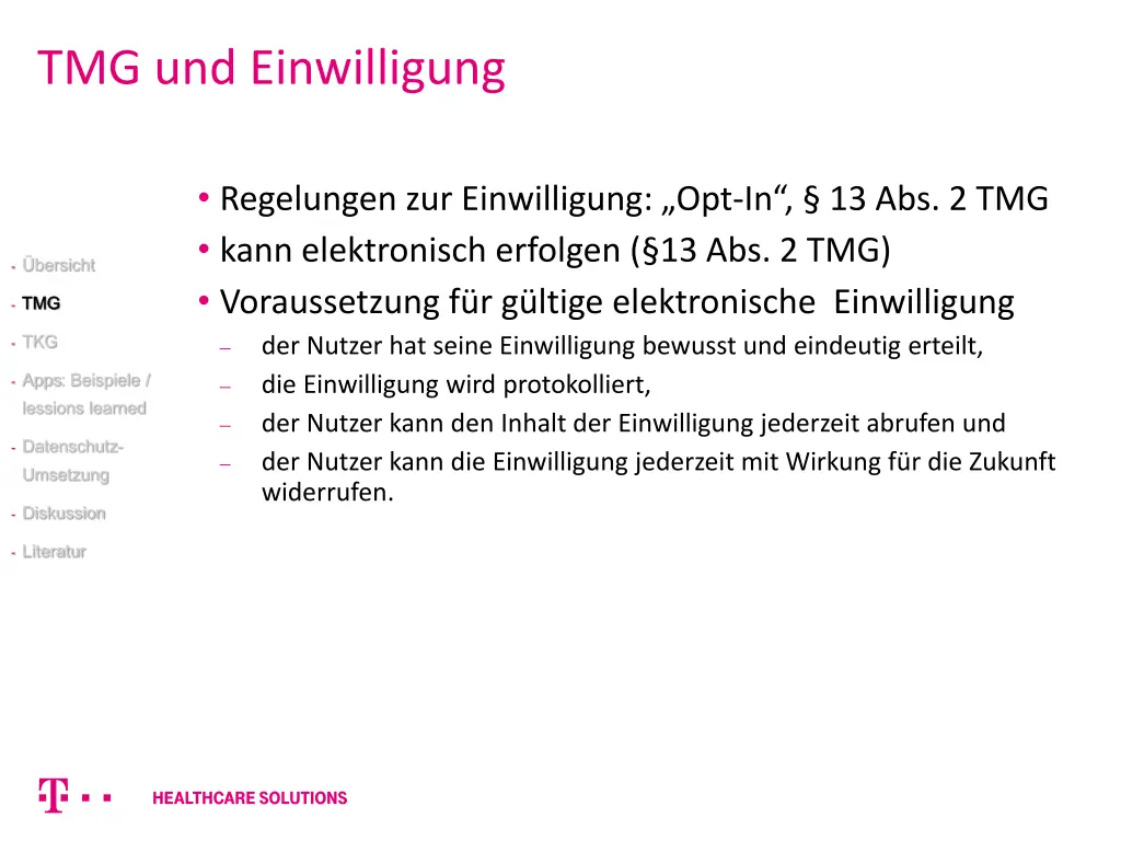 tmg und einwilligung