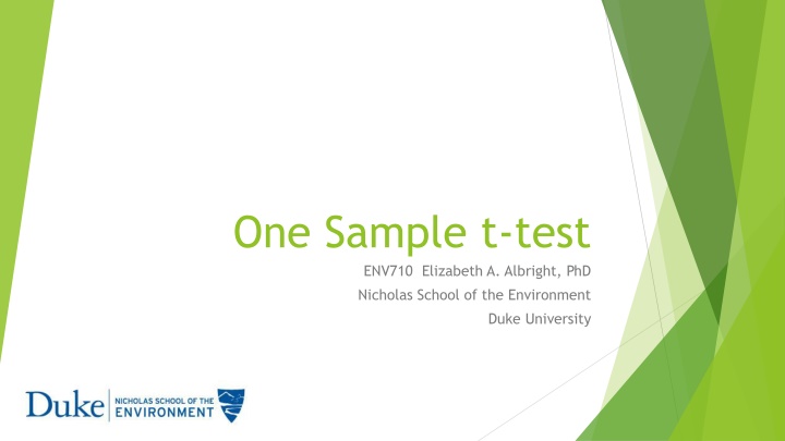 one sample t test env710 elizabeth a albright