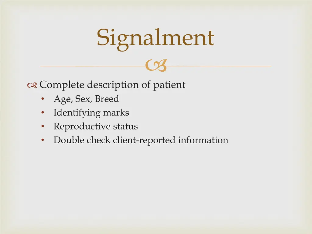 signalment