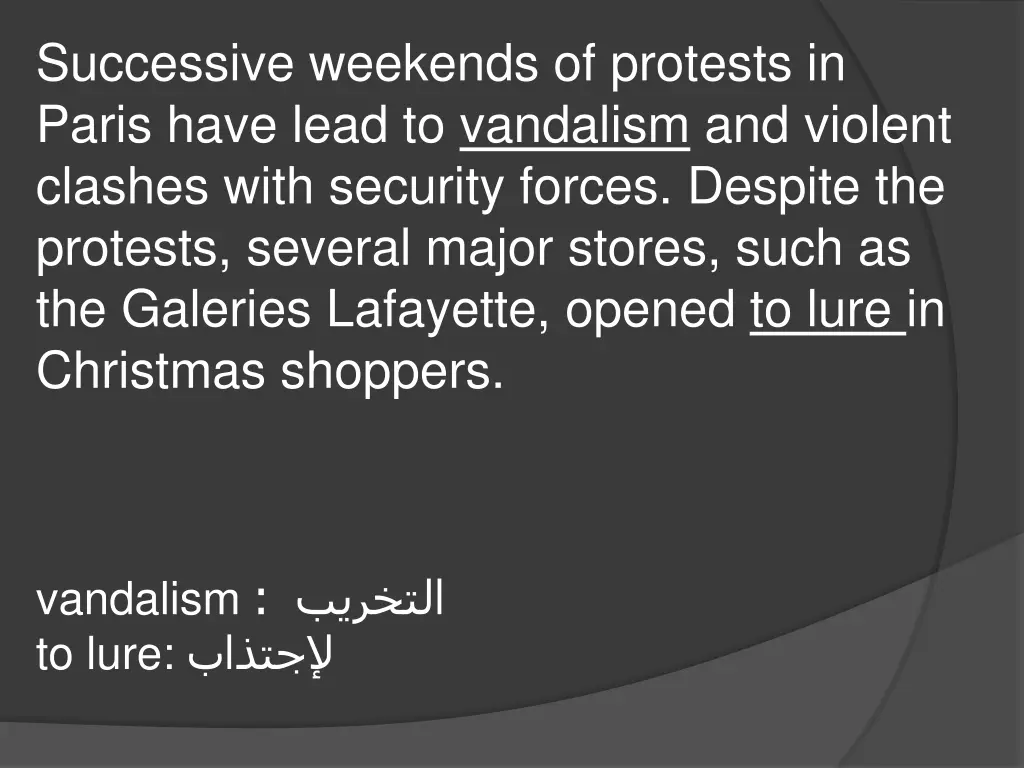 successive weekends of protests in paris have