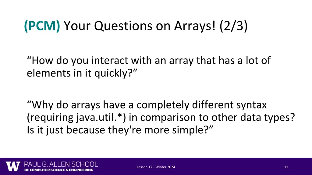 pcm your questions on arrays 2 3