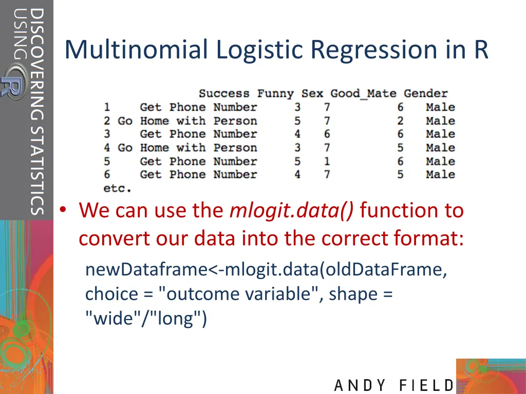 multinomial logistic regression in r
