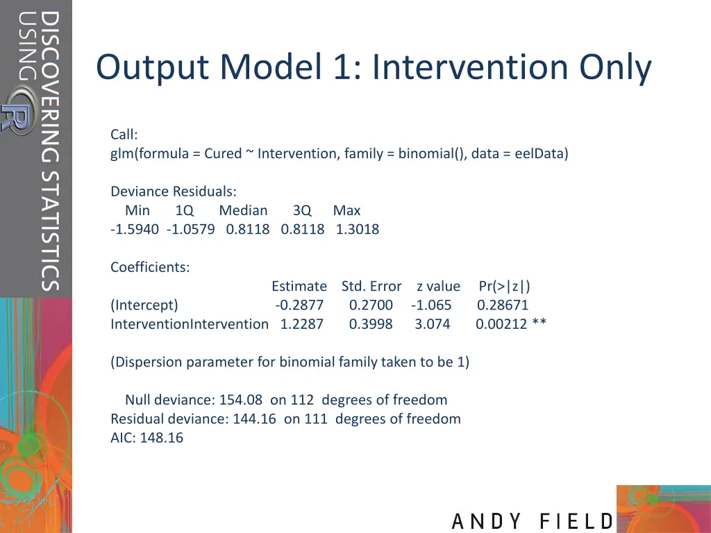 output model 1 intervention only
