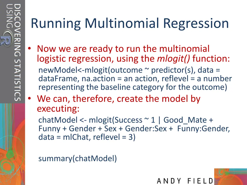 running multinomial regression
