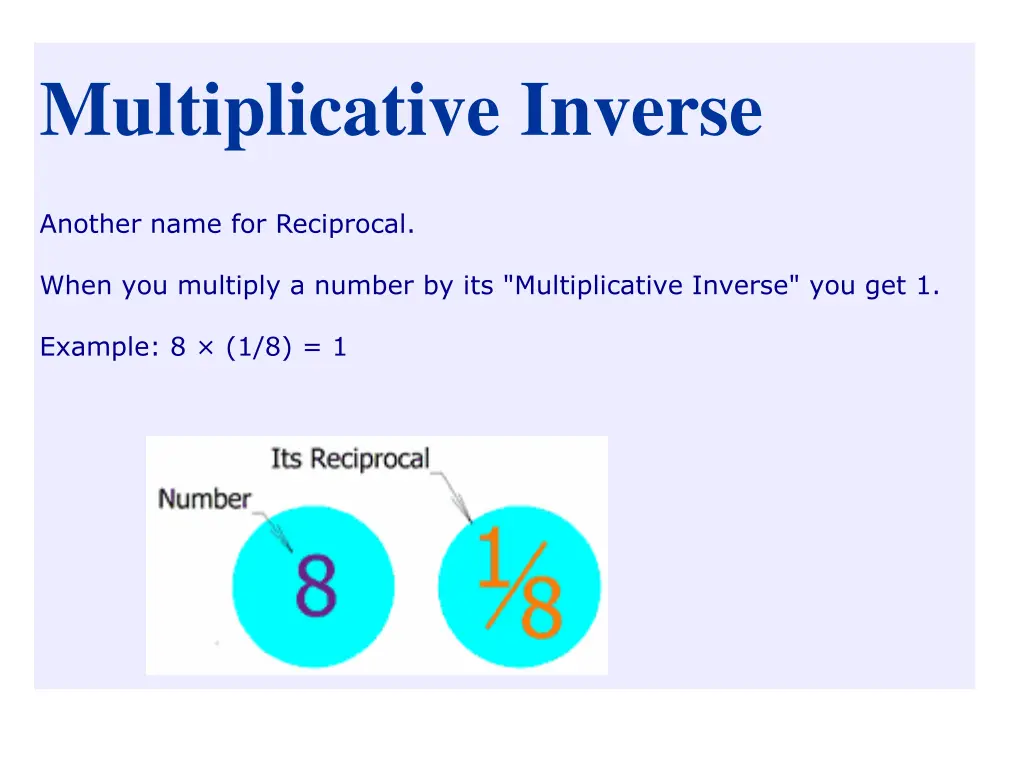 multiplicative inverse