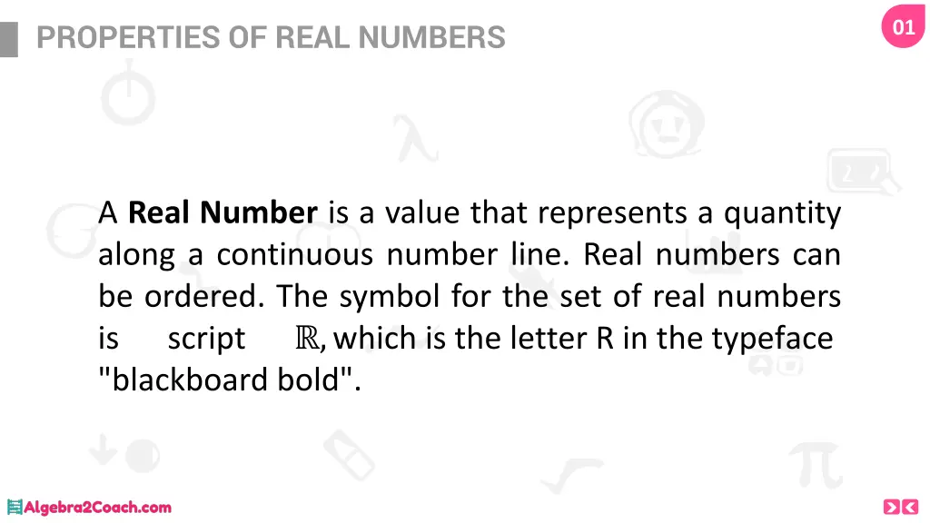 properties of real numbers
