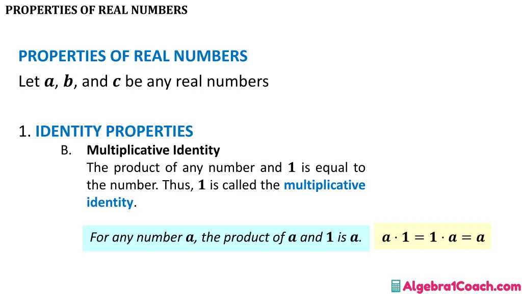 properties of real numbers 3