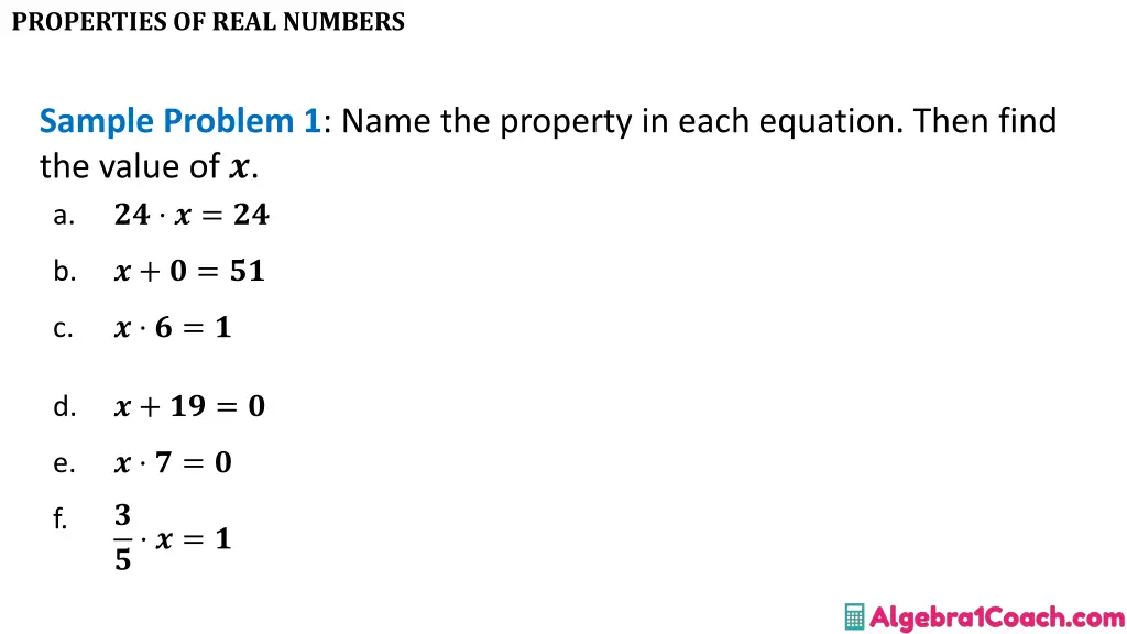 properties of real numbers 7