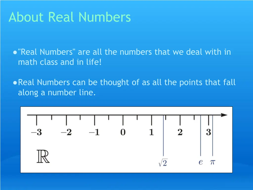 about real numbers