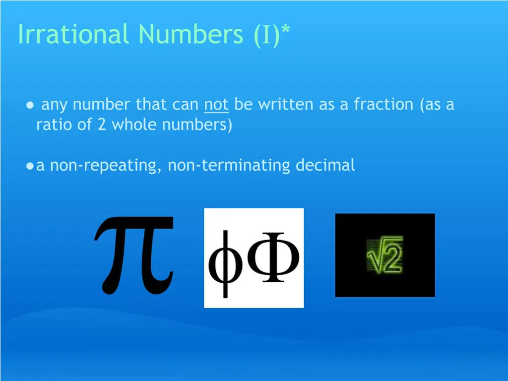 irrational numbers i