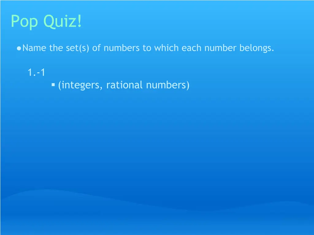 pop quiz 1
