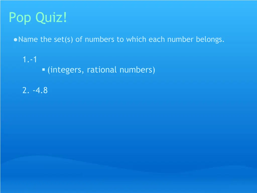 pop quiz 2