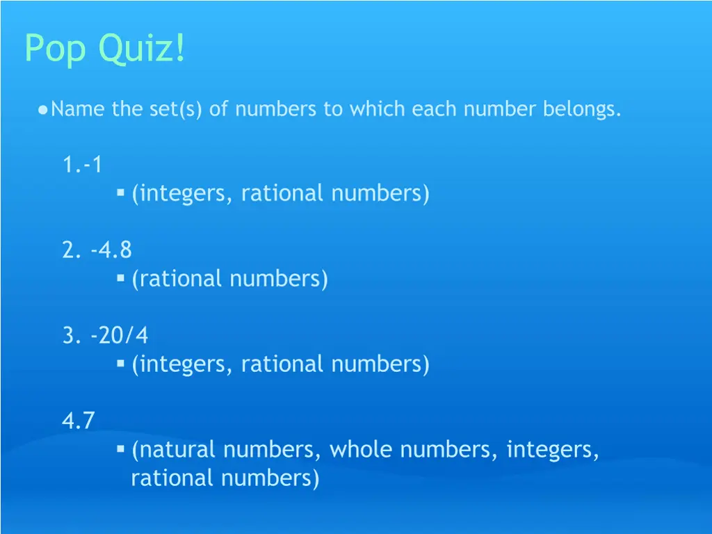 pop quiz 7