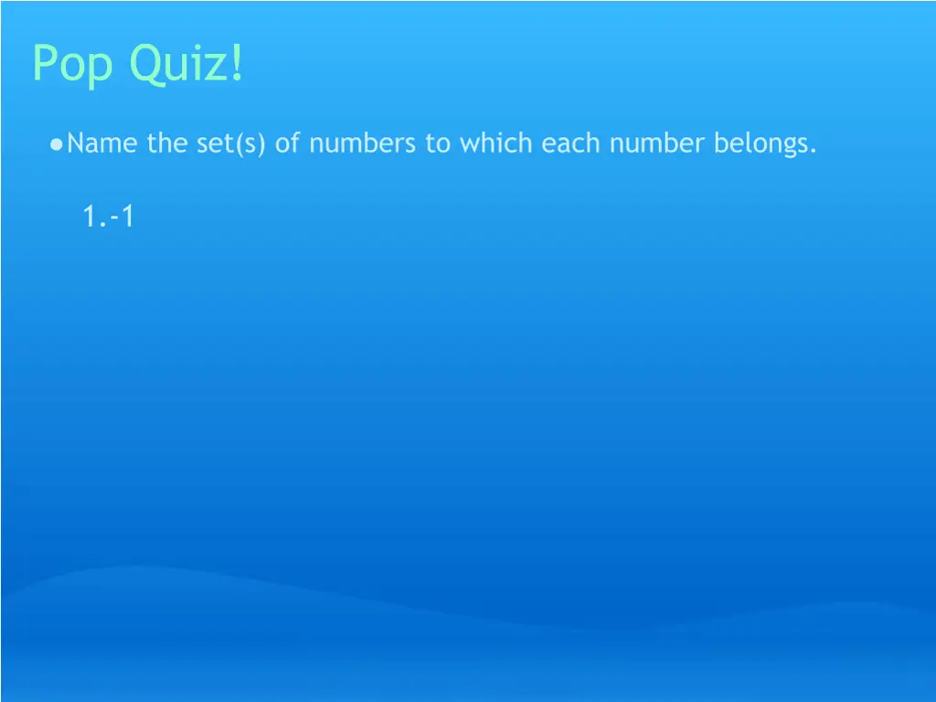 pop quiz