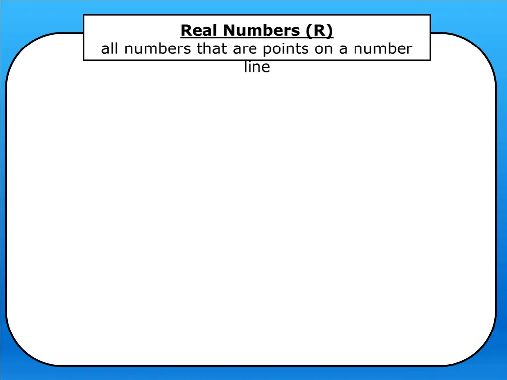 real numbers r all numbers that are points