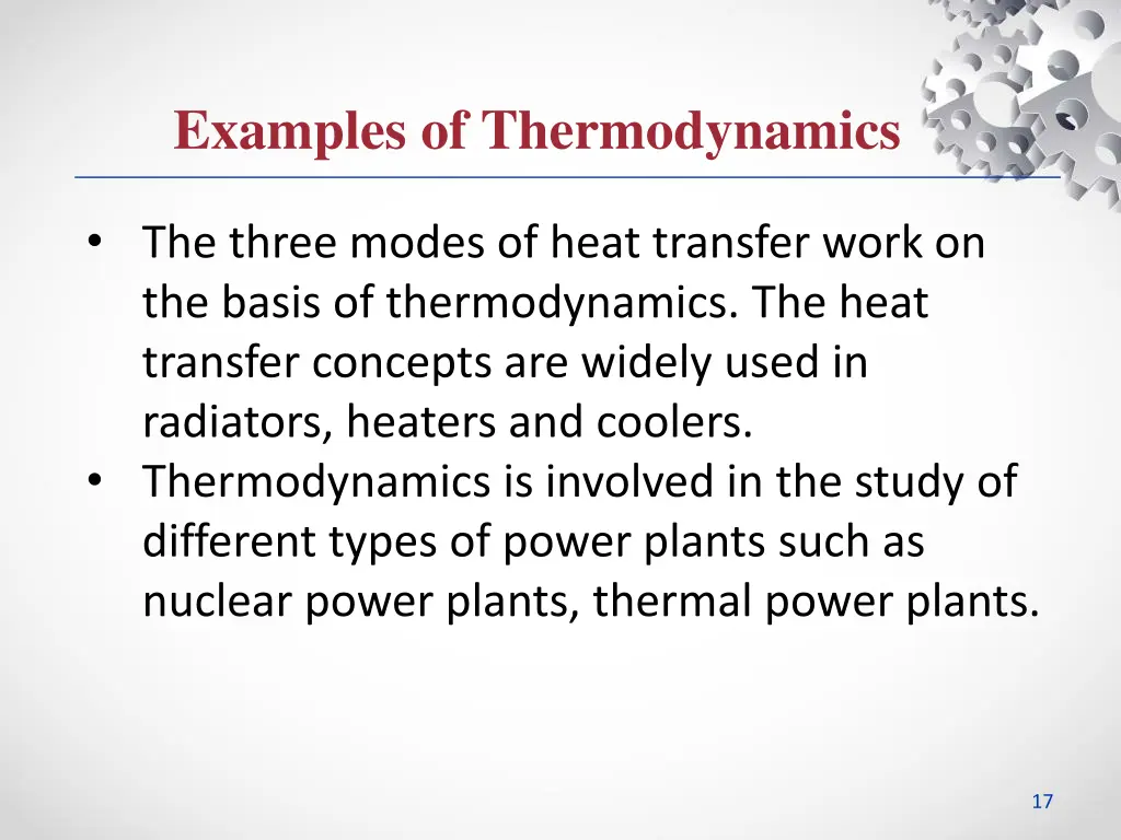 examples of thermodynamics 1