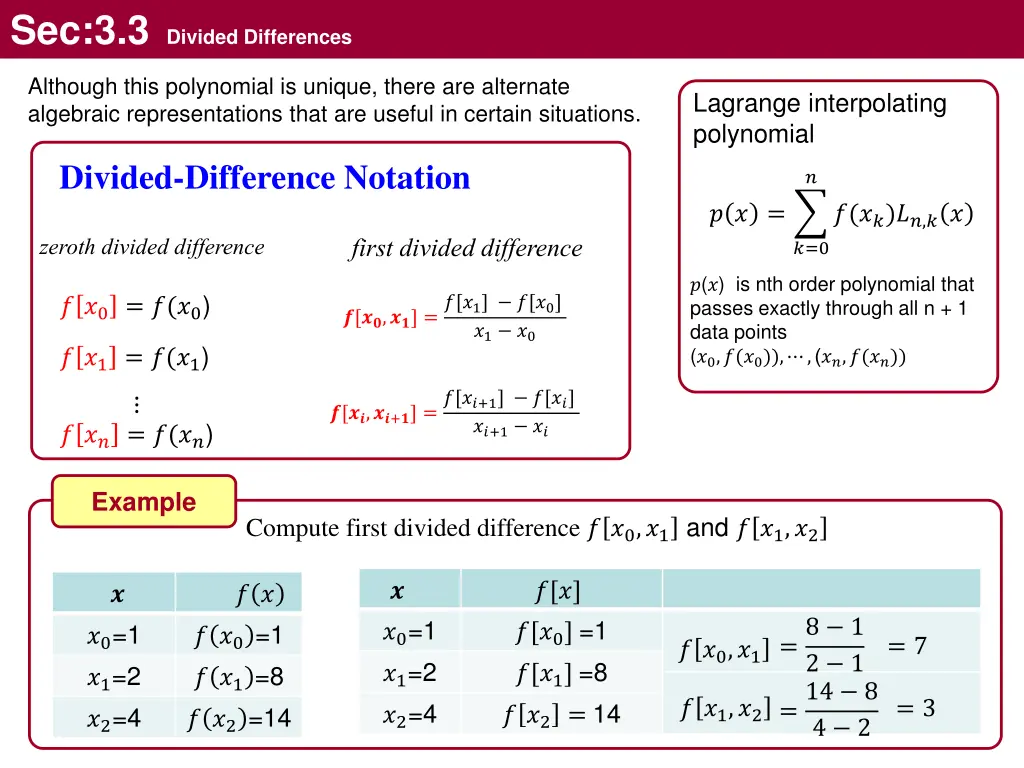 sec 3 3 divided differences 1