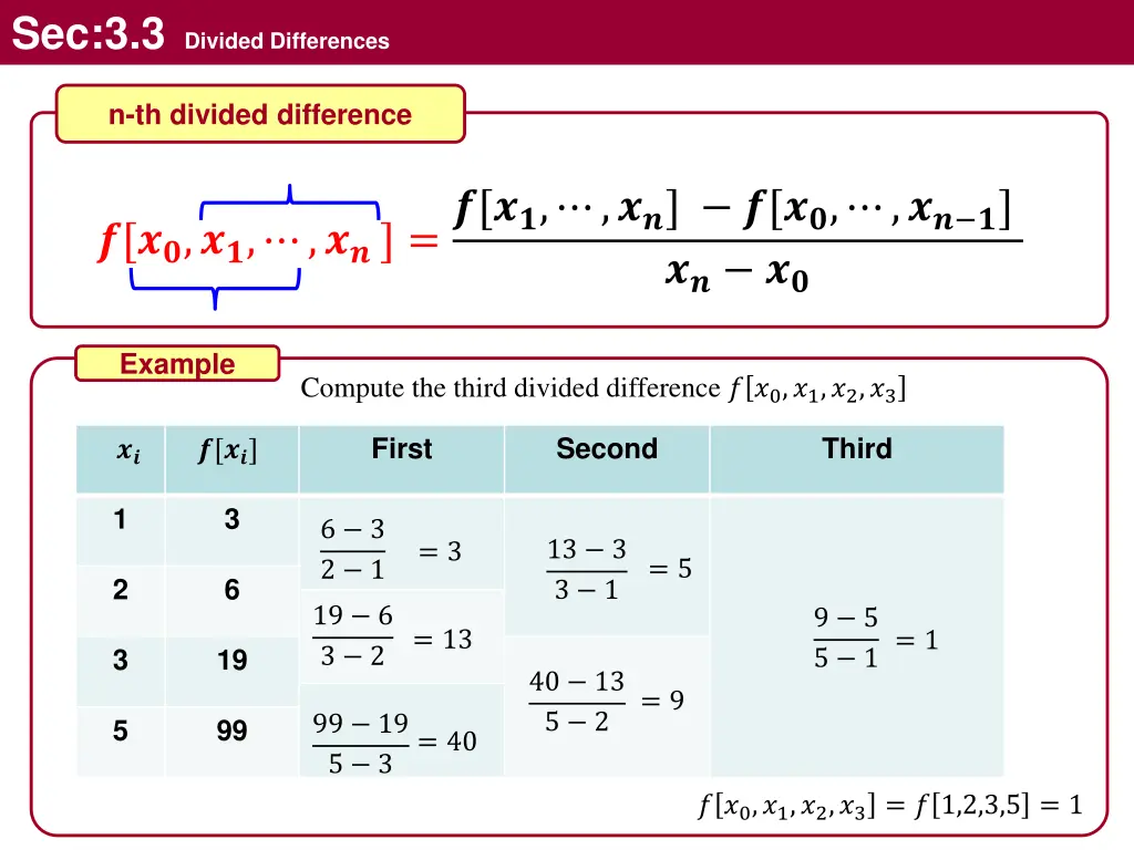 sec 3 3 divided differences 5