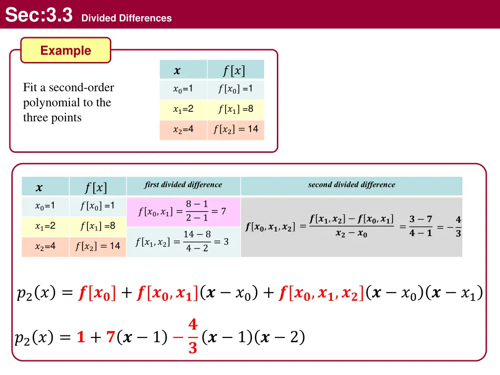 sec 3 3 divided differences 7