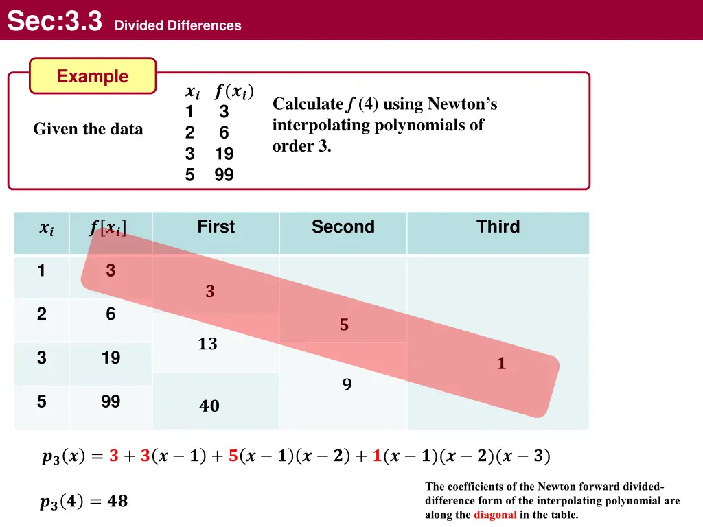sec 3 3 divided differences 9