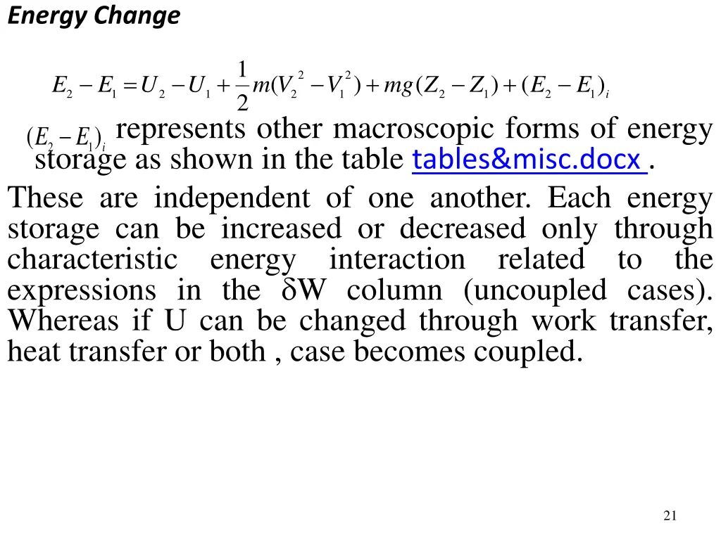 energy change