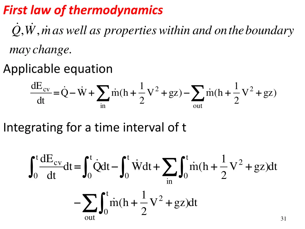 first law of thermodynamics change may