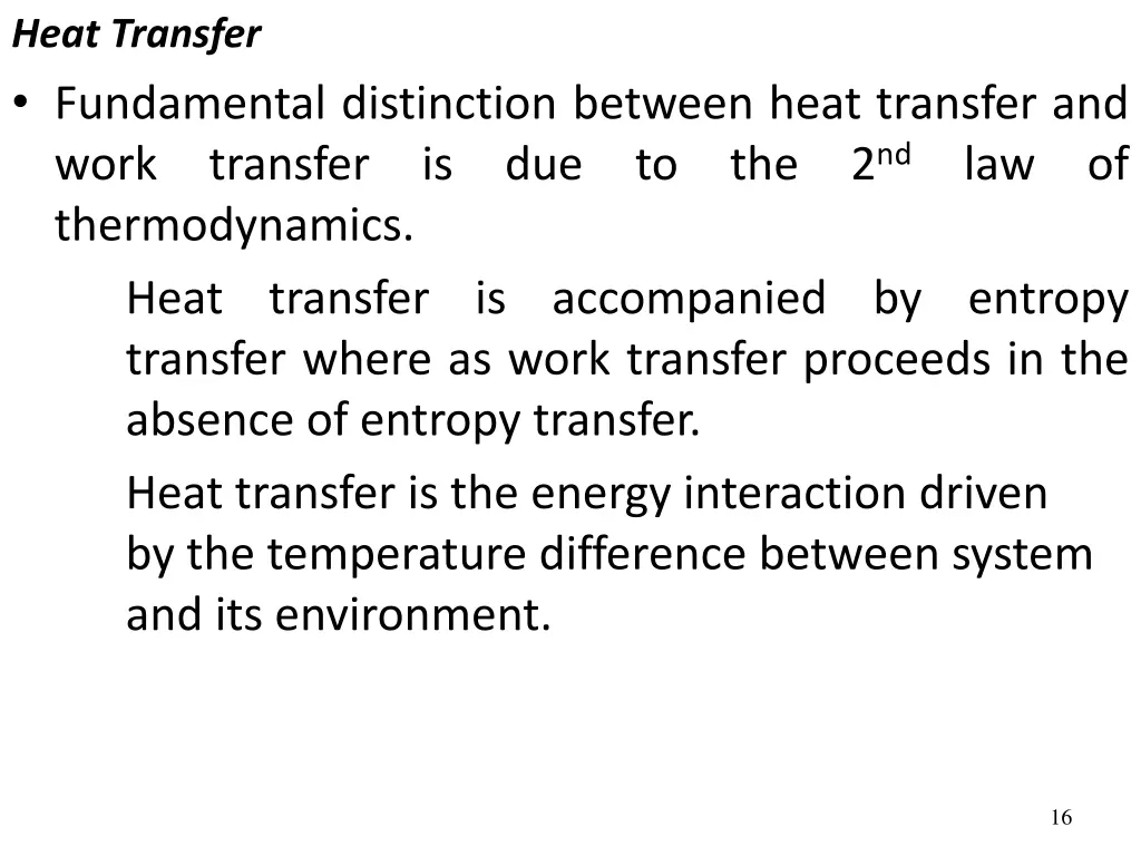 heat transfer fundamental distinction between