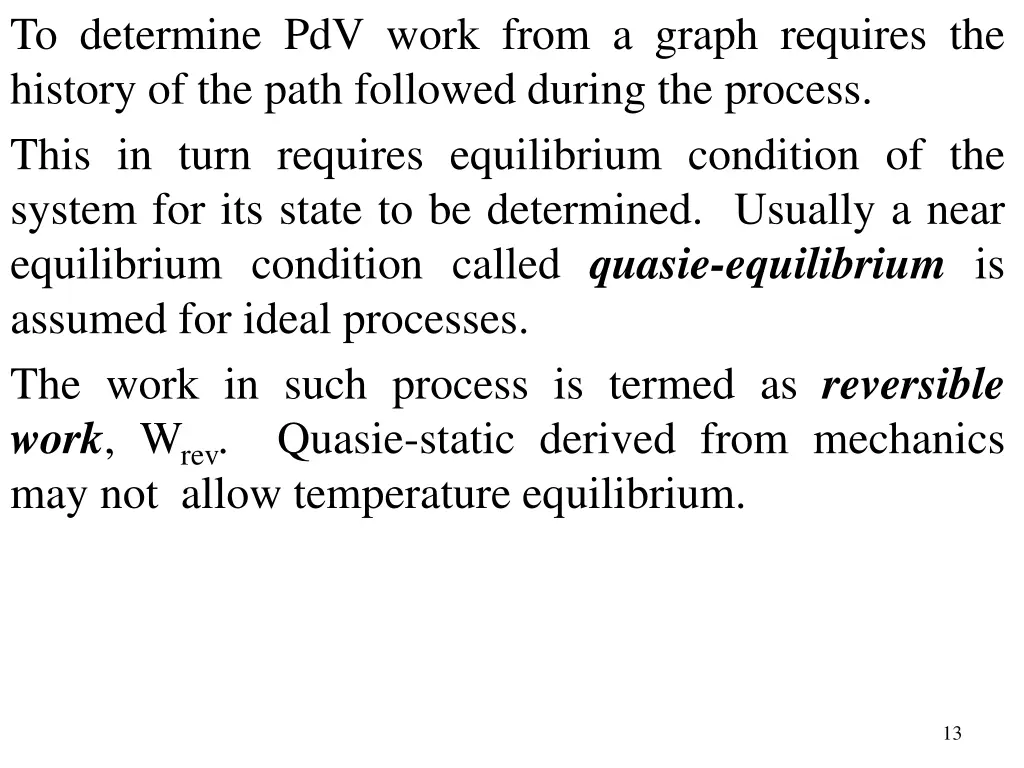 to determine pdv work from a graph requires