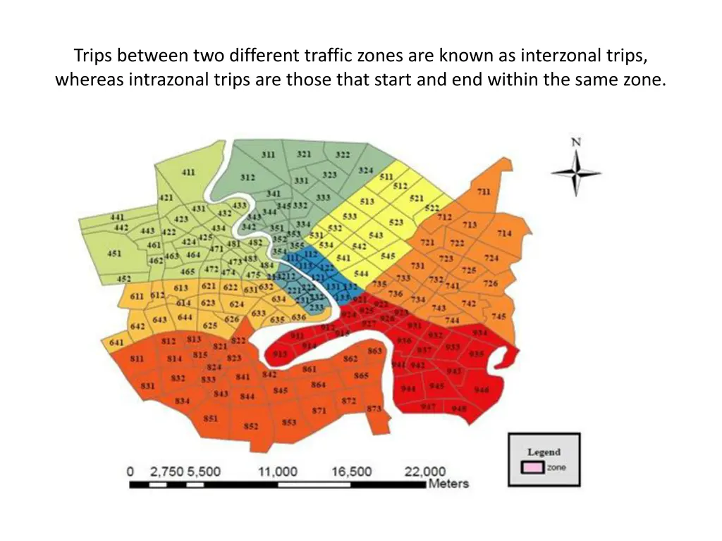 trips between two different traffic zones