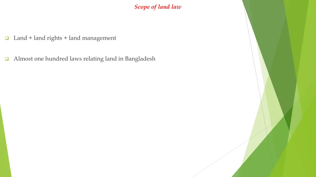 scope of land law