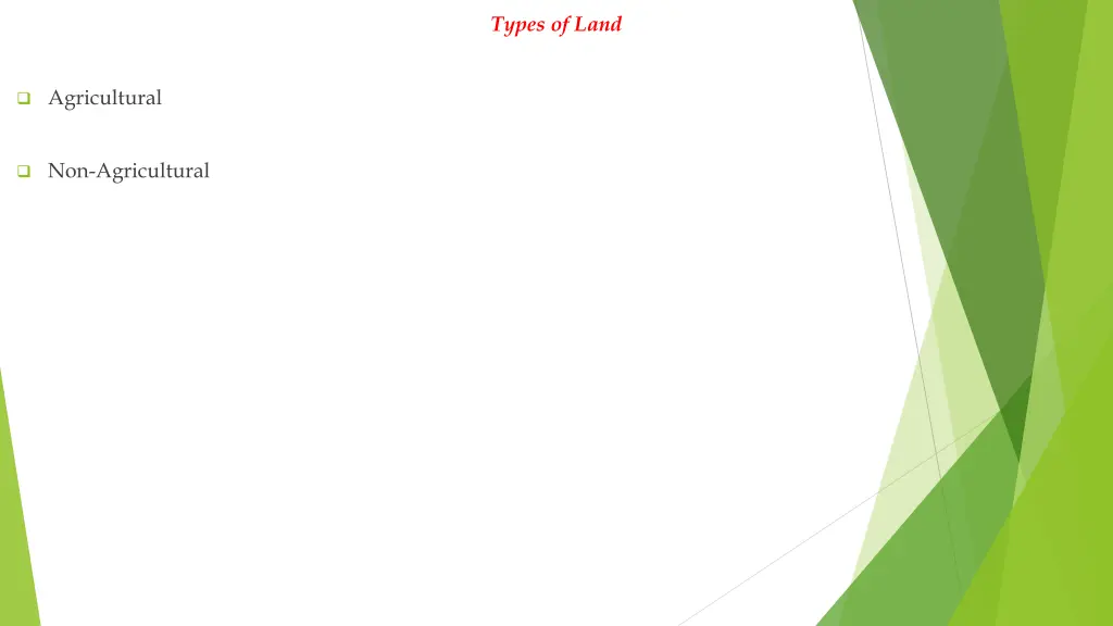 types of land