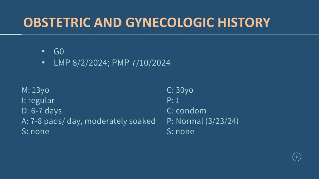 obstetric and gynecologic history