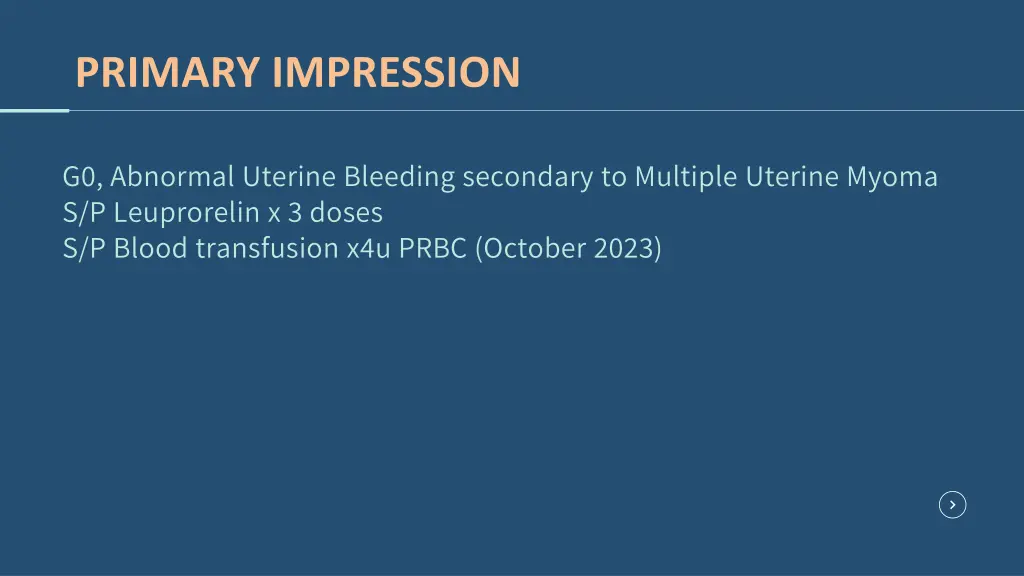 primary impression