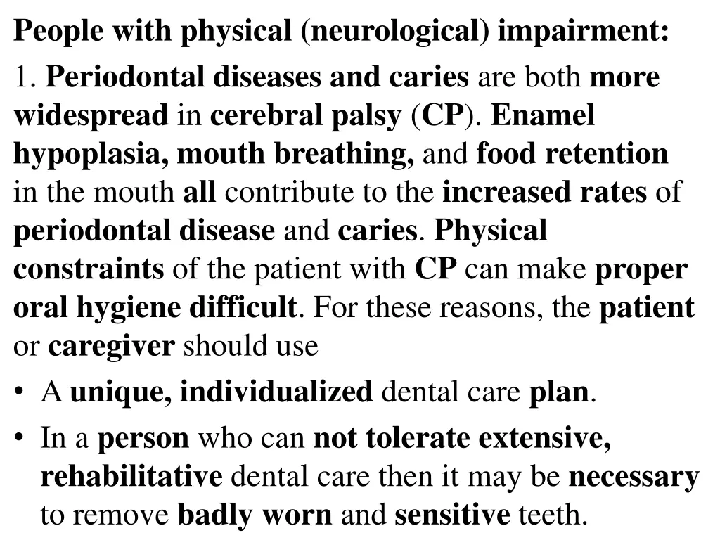 people with physical neurological impairment