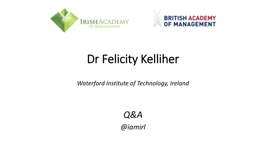 dr felicity kelliher dr felicity kelliher