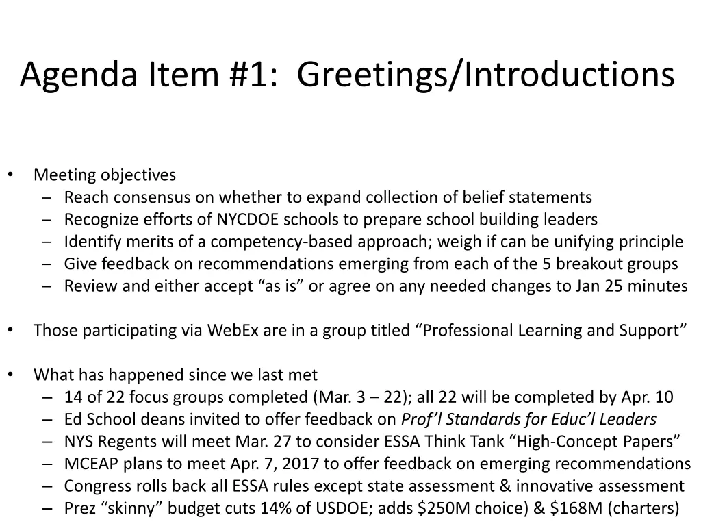 agenda item 1 greetings introductions