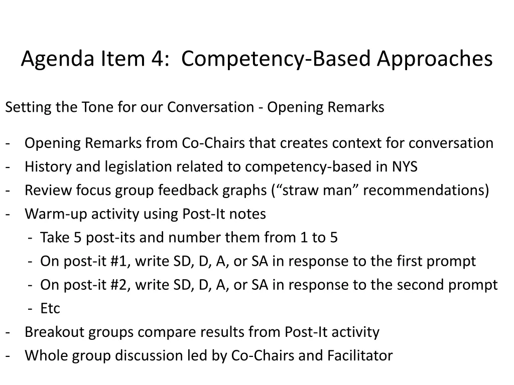 agenda item 4 competency based approaches