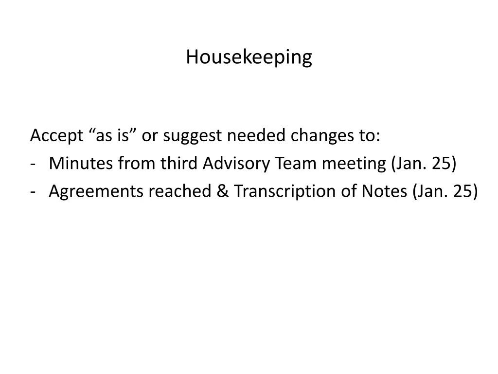 housekeeping
