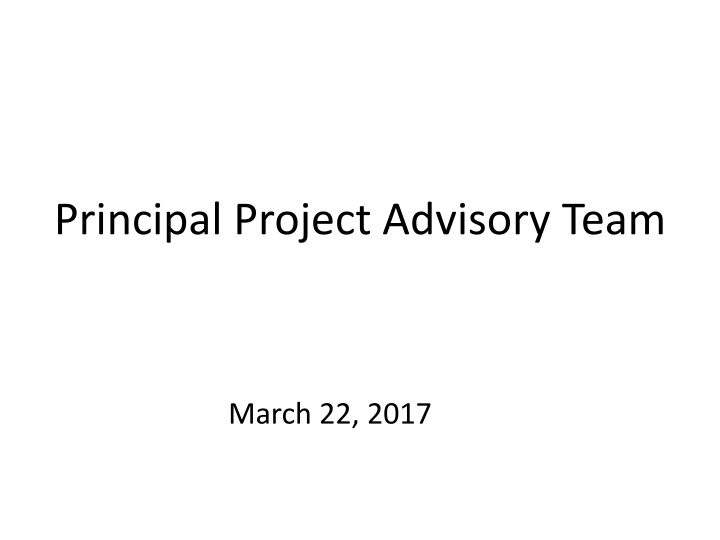 principal project advisory team