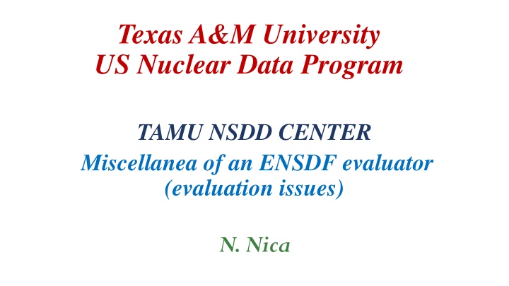 texas a m university us nuclear data program