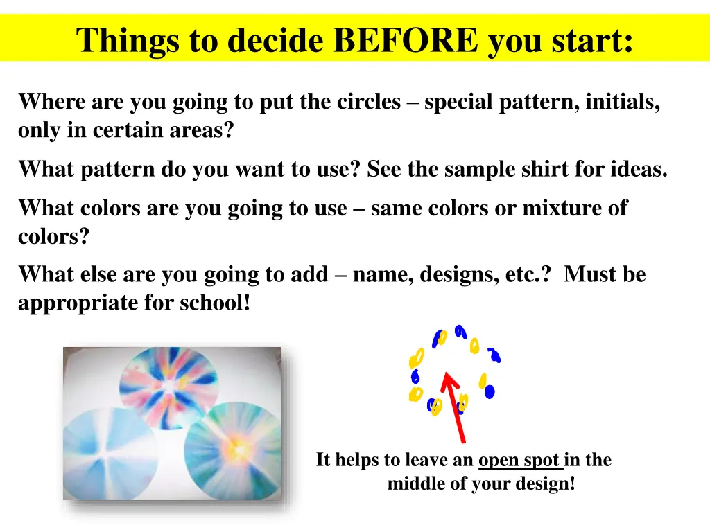 things to decide before you start