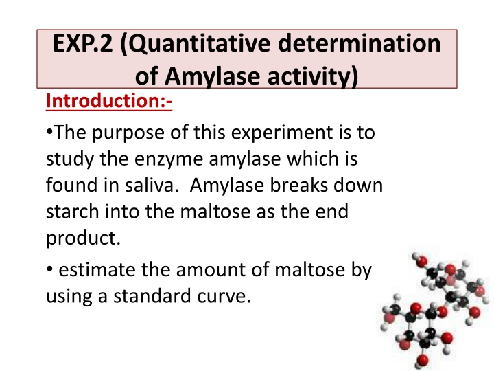 exp 2 quantitative determination of amylase