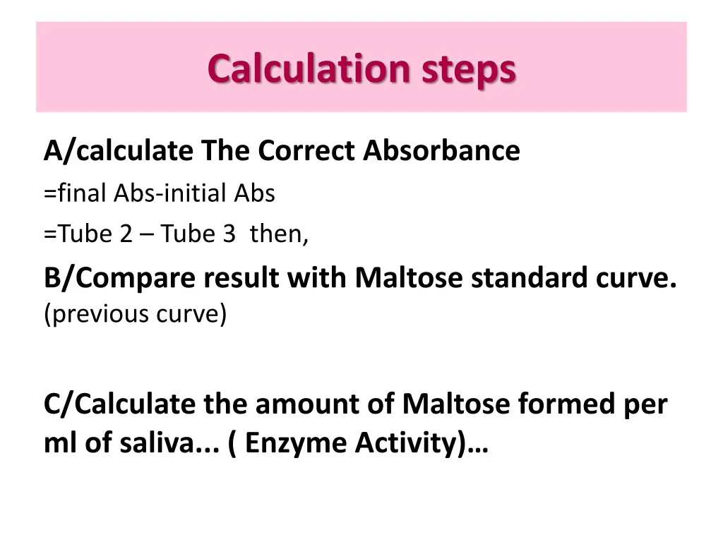 calculation steps