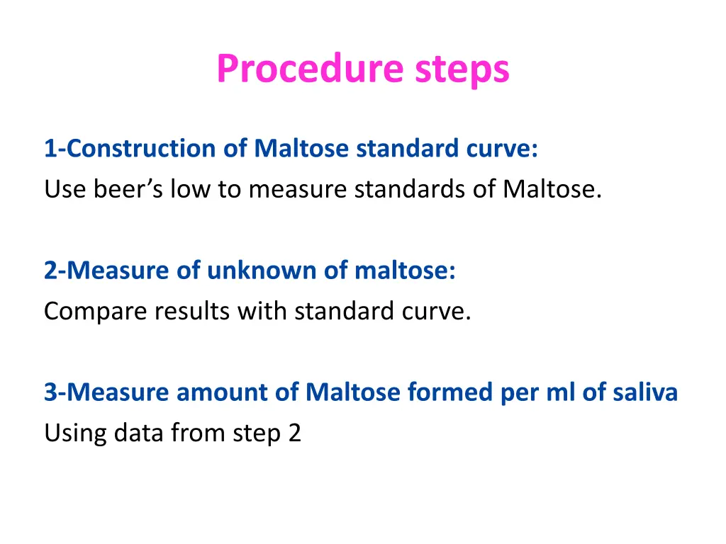 procedure steps
