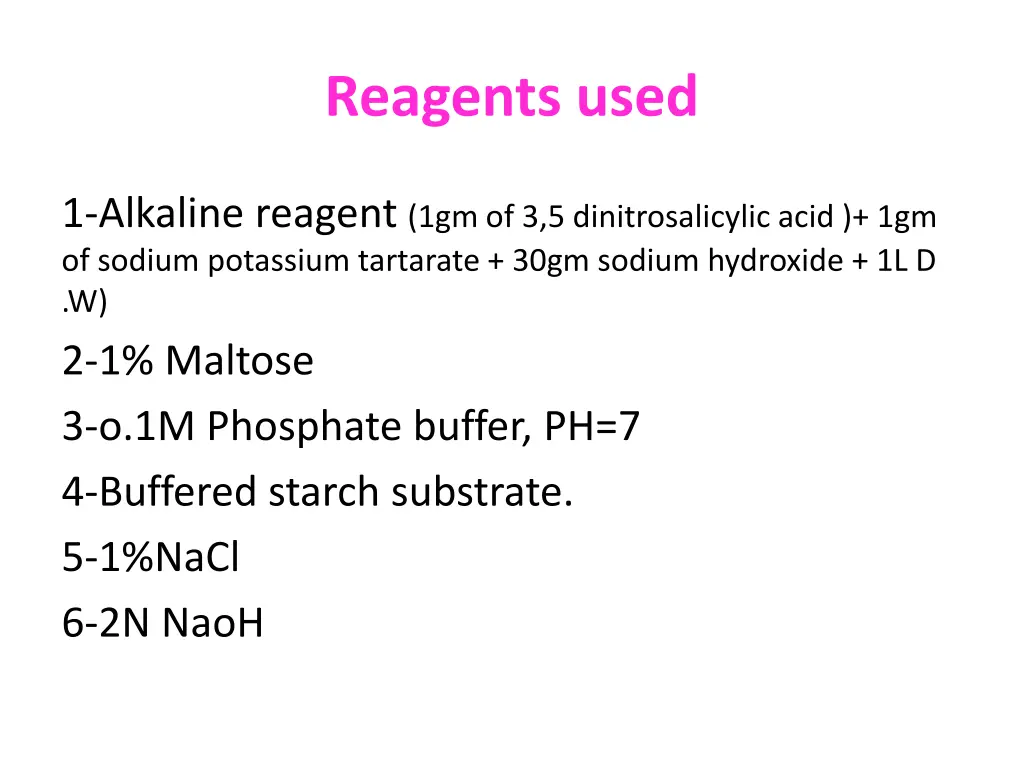 reagents used
