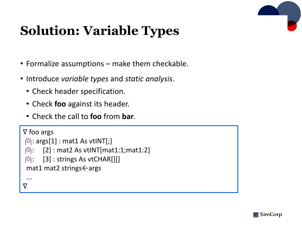 solution variable types
