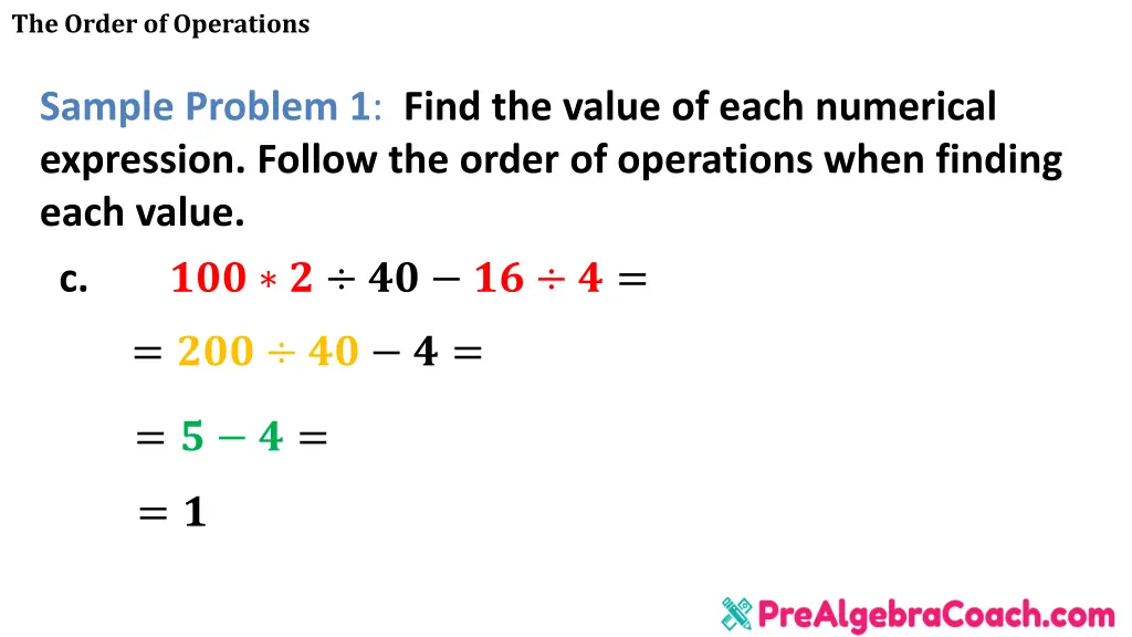 the order of operations 10